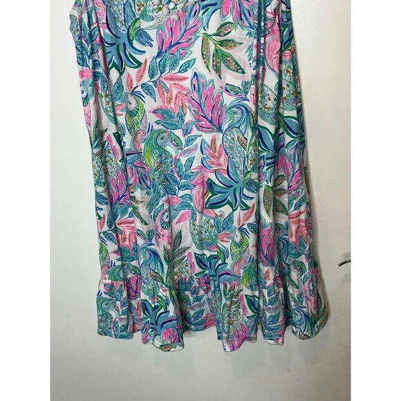Lilly Pulitzer Camila Dress Resort White Toucan Do It Better Print Size XXL - Picture 4 of 11